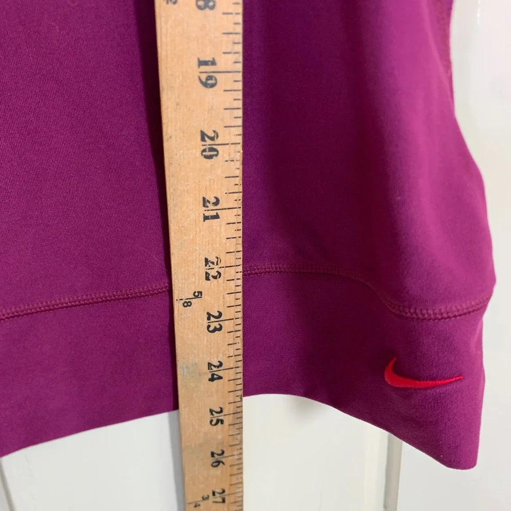 Nike Fit Dry Womens Large Purple Red Mesh Trim Athletic Training T-Shirt Gym Run